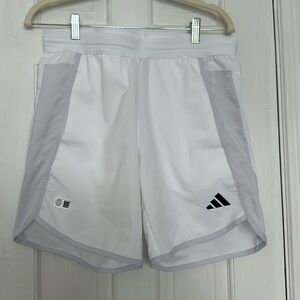 White and gray MENS adidas shorts